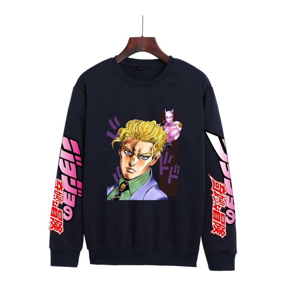 Cross-border Hot Hoodie JOJO's Wonderful Adventure Popular Printing Casual Men's and Women's Round Neck Sweater Autumn and Winter Fashion Spot