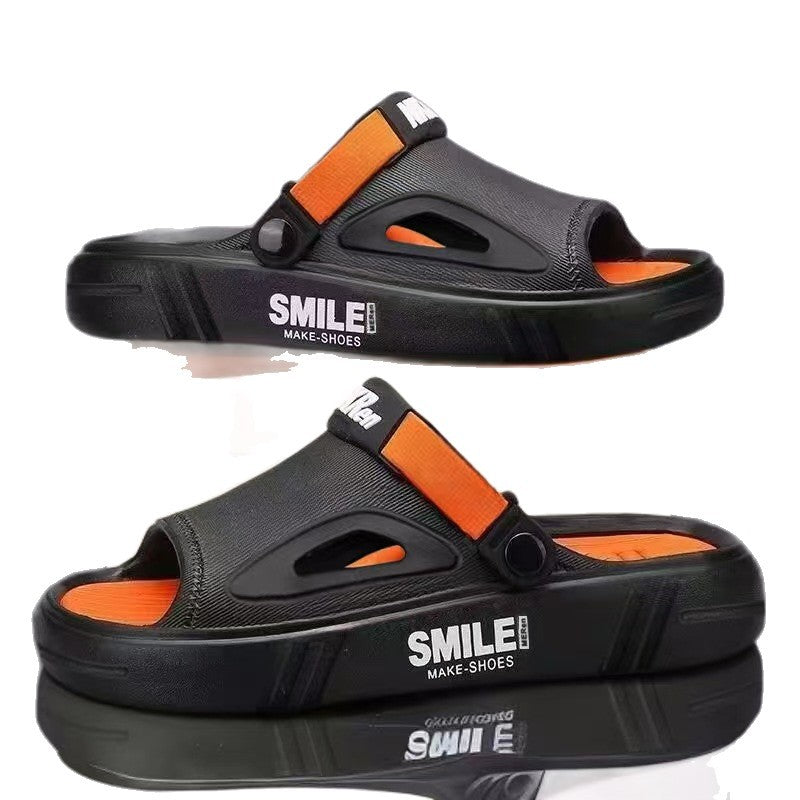 Summer Slippers Men's Non-Slip Wear-Resistant Shit Driving Sandals Outdoor Sports Fashionable Thick-Sole Beach Sandals