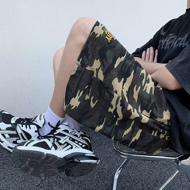 Boys Summer New Shorts Camouflage Design Loose Straight Casual Sports Pants Personality Niche Fashion