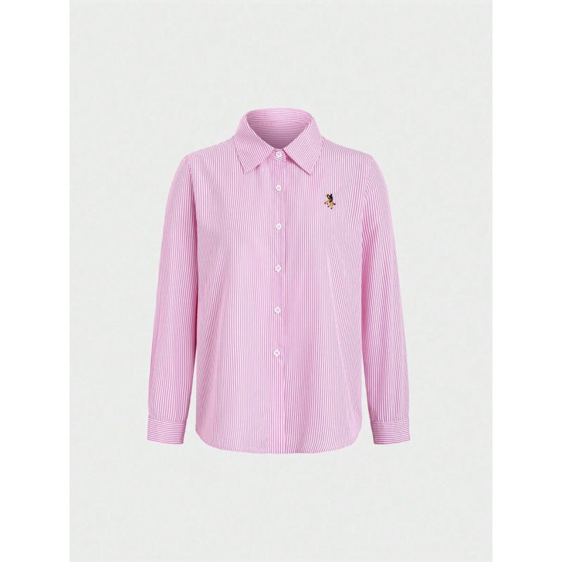 Foreign Trade New Cross-Border Blouses Casual Long Sleeve Striped Shirt Suitable for Daily Wear