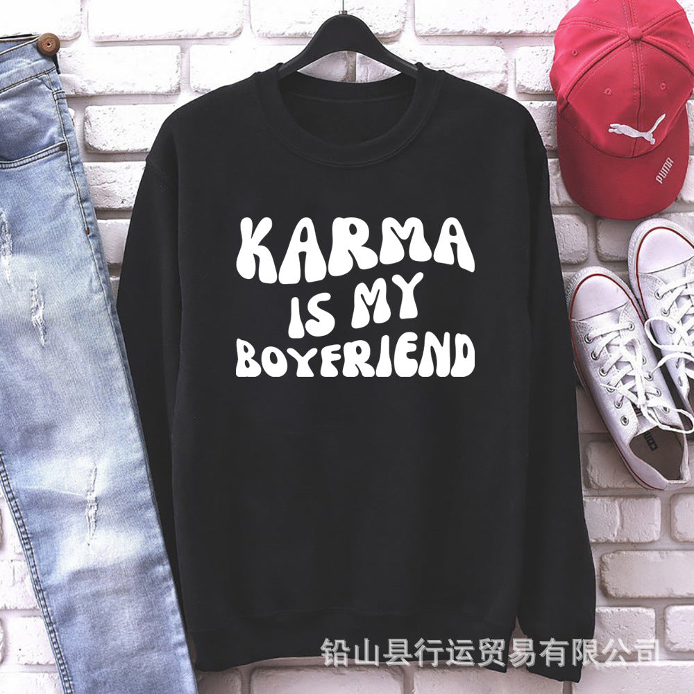 Fashionable Long-Sleeved Sweatshirt for Women 2023 Autumn and Winter New Loose Sweatshirt Letter Printed Round Neck Sweatshirt for Women