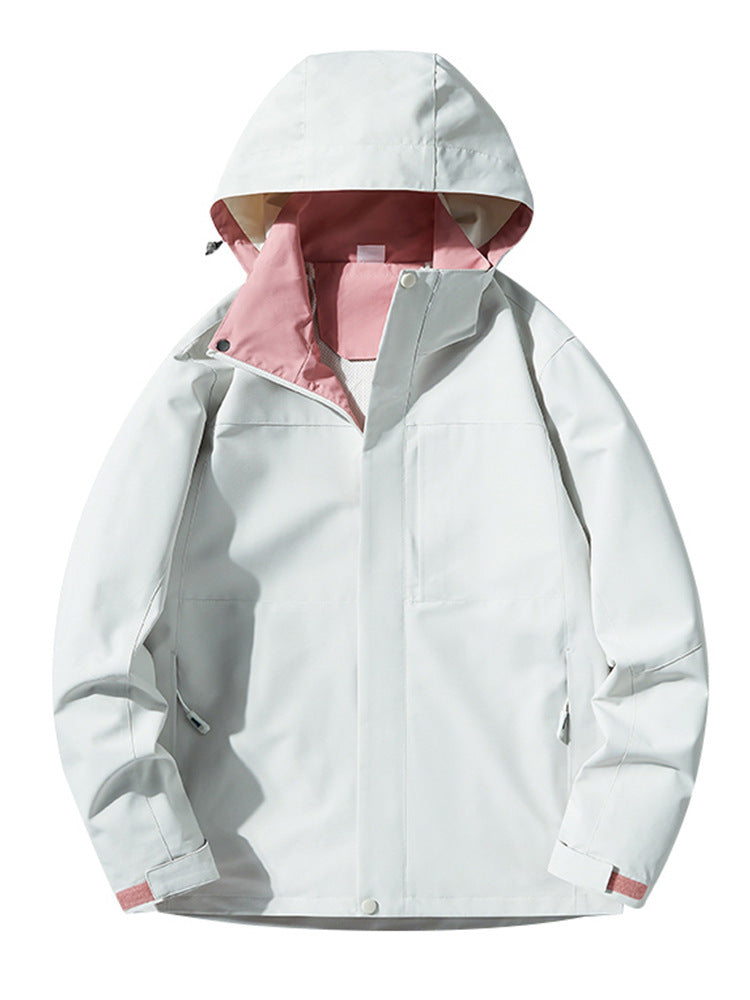 E-Commerce supplies outdoor single Jacket Women's windproof spring and autumn mountaineering clothing detachable hooded jacket men 08A