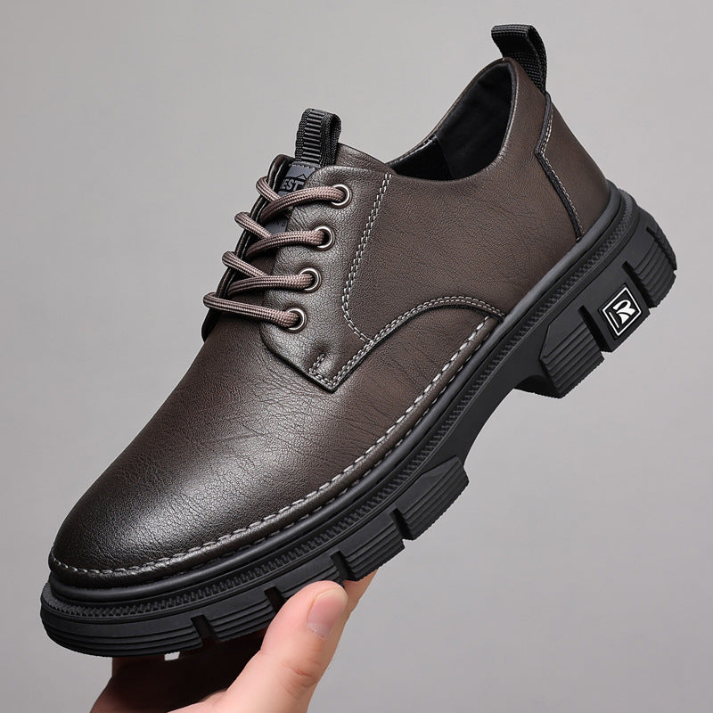 2024 New Men's Leather Shoes Shock-Absorbing Business Formal Wear Inner Heightening Popular Versatile Genuine Leather Casual Large Leather Shoes for Men
