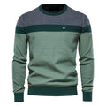 New Round Neck Men's Sweater Men's Long Sleeve 2024 Splicing Autumn and Winter Sweater Stripesd Men's Knitwear Casual Fashion