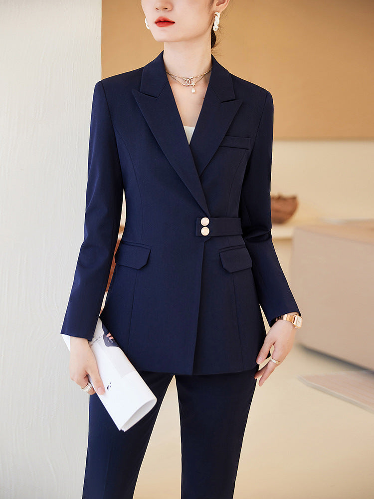 Professional suit suit women's spring and autumn elegant slim waist design suit workplace work clothes commuter work clothes