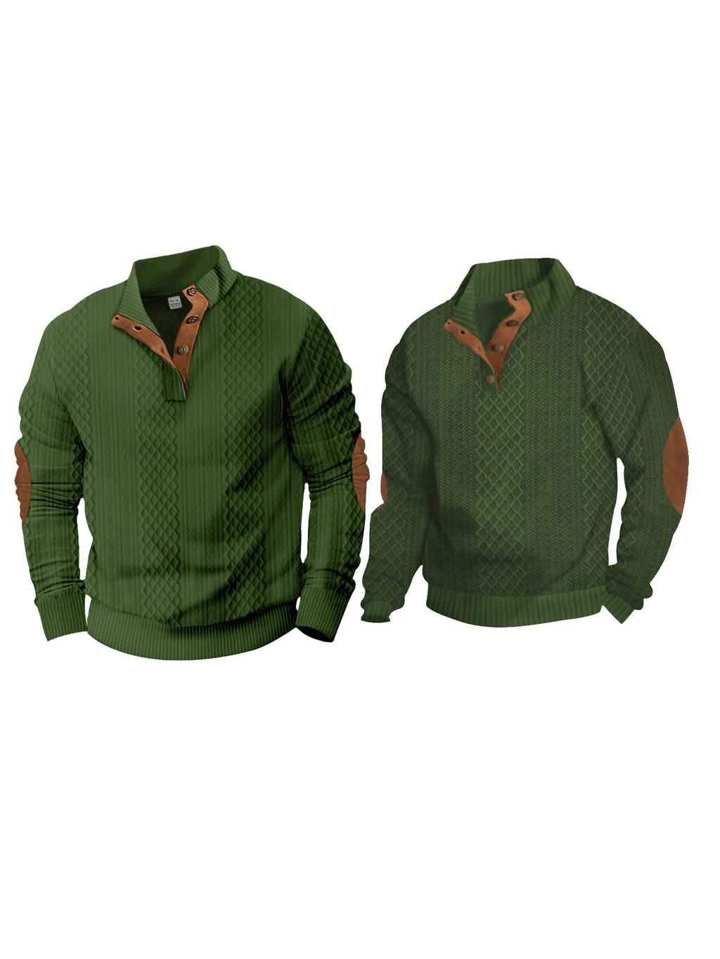 Cross-Border European and American Spring and Autumn Men's Sweatshirts with Half-Zip, Casual Jacquard Stand Collar, Long Sleeves, Patch Design, Versatile