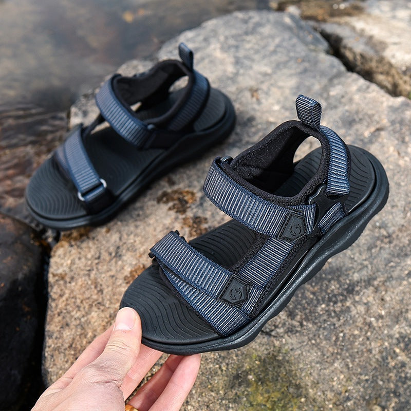 Jinjiang Children's Shoes Children's Sandals Summer New Boys' Soft-Soled Beach Shoes for Middle and Large Children Outdoor Sports Sandals