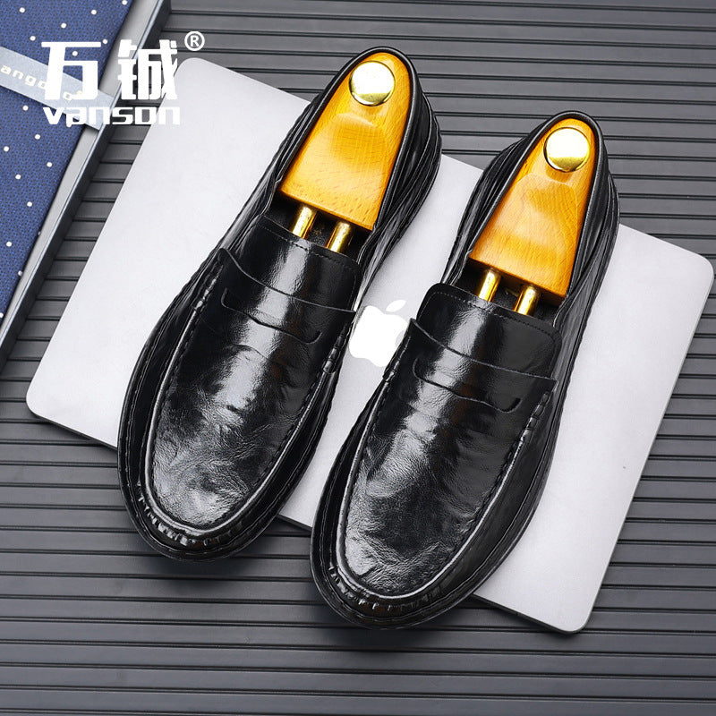 Doudou Shoes Men's 2024 Spring New High-Quality Soft Leather Shoes Men's Casual Shoes Soft Sole Slip-On Loafers Men's Shoes