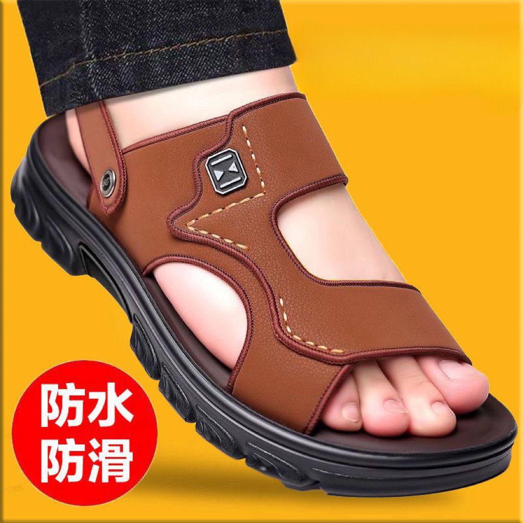 2025 new men's sandals casual outdoor non-slip breathable wear-resistant beach bath driving slippers a generation of hair