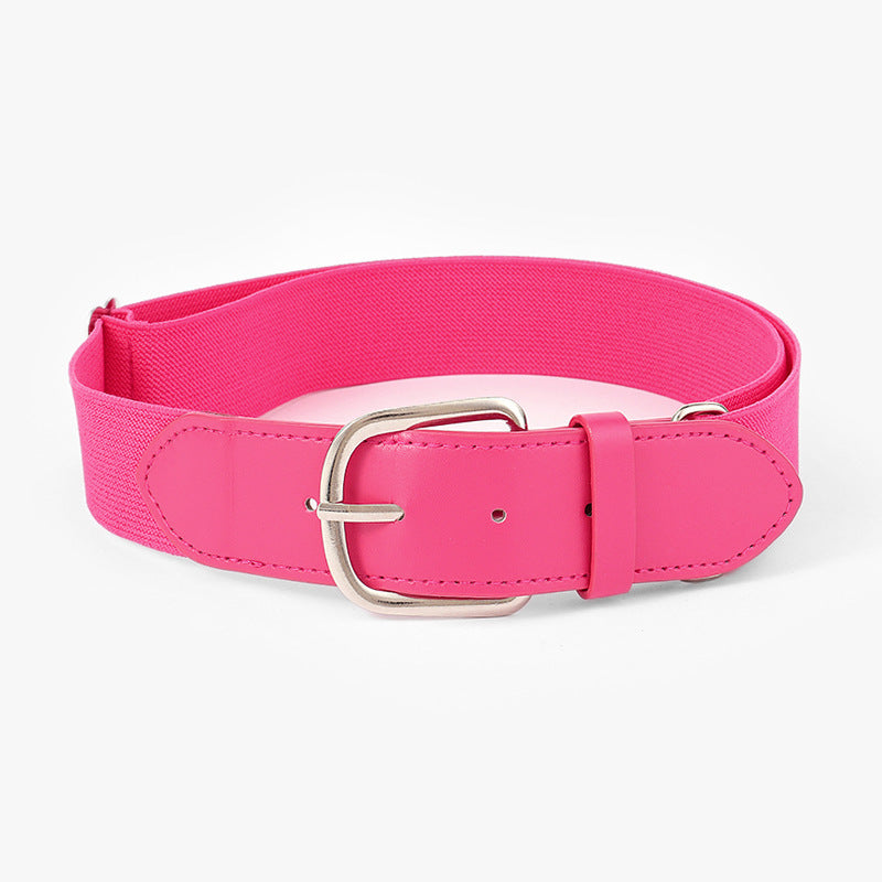 Outdoor sports elastic baseball belt elastic softball elastic belt fashion decorative alloy belt wholesale