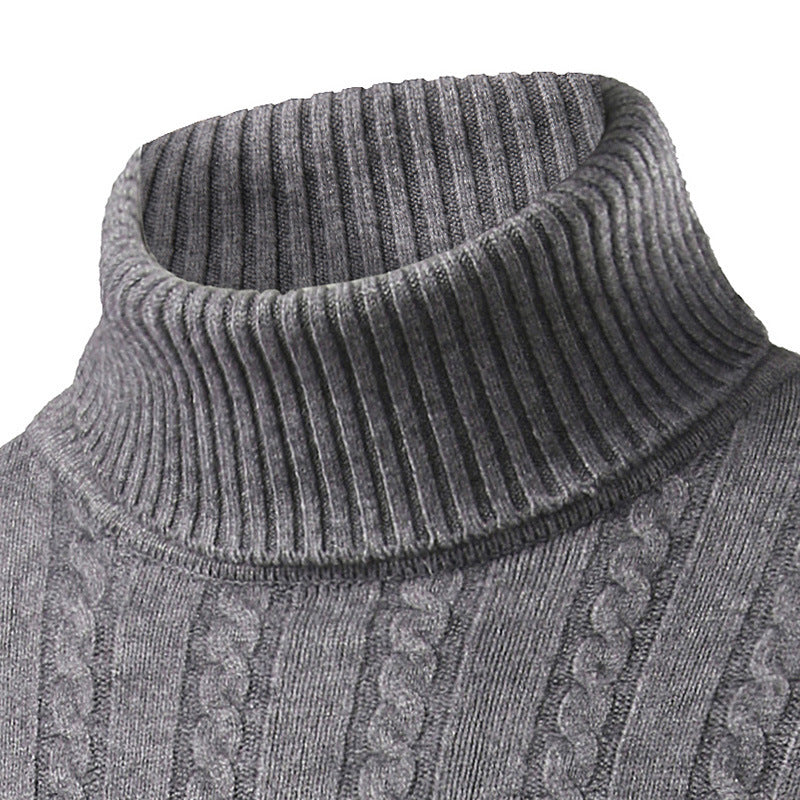 2020 Autumn and Winter Men's Sweaters Winter Trendy Solid Color High Lapel Knitwears Korean Style Slim Men's Turtleneck Sweaters
