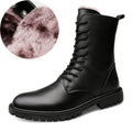 Winter new men's high barrel plus velvet cowhide cotton boots high-top warm special military boots large size 37-48 wholesale