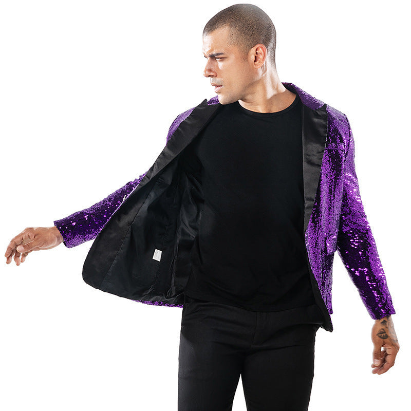 European and American Performance Suits, Gold Sequin Suits, Korean Suits, Nightclub Men's Clothing, Host Emcee Studio Jackets