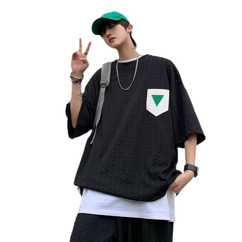Sportswear suit Men's Summer Short-sleeved T-shirt Basketball Clothes Casual Shorts Two-piece Korean Fashionable 2024