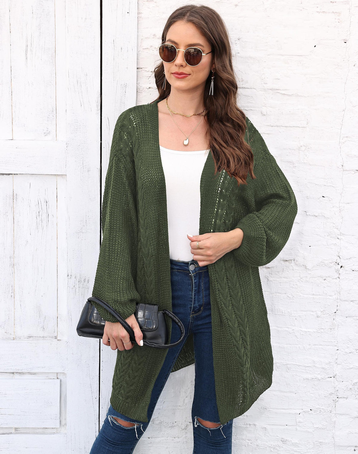 Women's Cardigan Air-Conditioning Sweater Cross-Border European and American Fashion Spring and Autumn New Woven Sweater Loose Casual Sweater Coat 641
