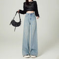 American Style Women's Wide Leg Jeans Spring and Autumn New Design Sense High Waist Slimming Straight Pants Women's Trendy