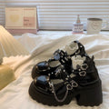 Rock Hot Girl Petite High Heels Height Increasing Punk Dark Jk Uniform Mary Jane Thick-Soled Small Leather Shoes for Women Lolita