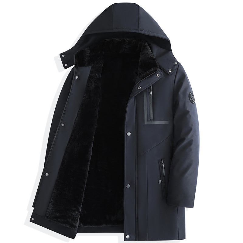 Middle-Aged and Elderly Men's down Jackets, Dad's Thickeneded Warm Cotton Jackets 2025 New Winter Mid-Length Cotton Jackets for Men