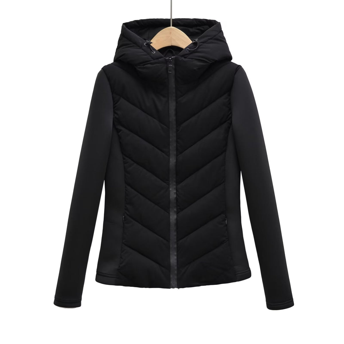 Za Cross-Border Women's Clothing Wholesale Hooded Slim Cotton Jacket Women's Winter New Splicing Warm Top 8073205