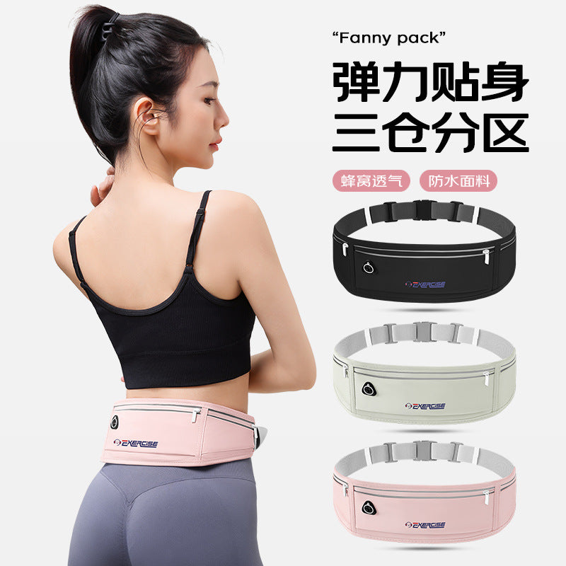 Running Waist Bag Men's and Women's Sports Mobile Phone Bag Personal Fitness Travel Equipment Outdoor Morning Running Invisible Waterproof Belt