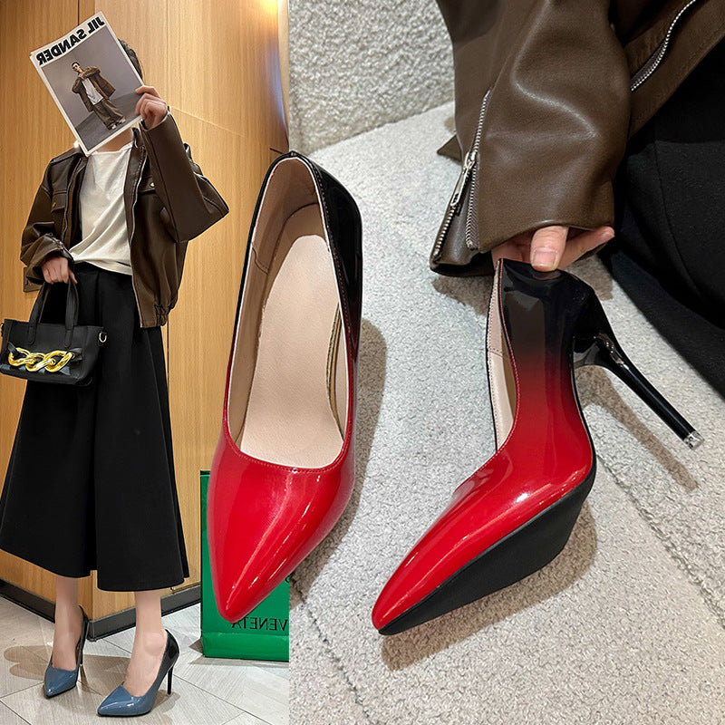 High Heels Women's 2025 Spring and Autumn New Sexy Pointed Stiletto Heel All-match Fashionable Shallow Mouth plus size Single-layer Shoes for Women