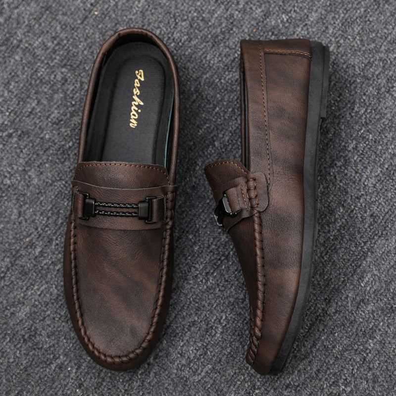 High-End Formal Summer Soft-Soled Business Work Waterproof Lightweight Leather Men's Loafers Men's Thick-Soled Breathable Shoes