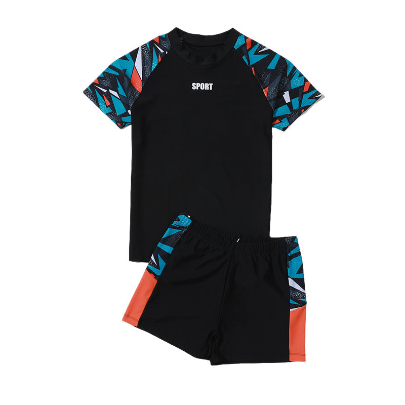 Children's Swimwear Boys' Swim Trunks 2026 New Model Kids' Swimwear for Older Children Youth Two-Piece Hot Spring Swimwear