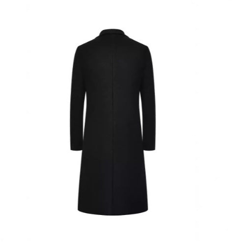 Foreign Trade Cross-border Autumn and Winter Men's Woolen Coat Lengthen Thickened Single-breasted Coat Men's Trendy Coat