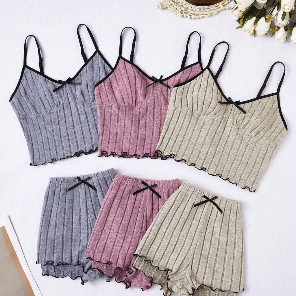 2025 Xiyin Hot-Selling Fashionable Casual Women's Pajamas Set Suspender Tops Shorts Two-Piece Set