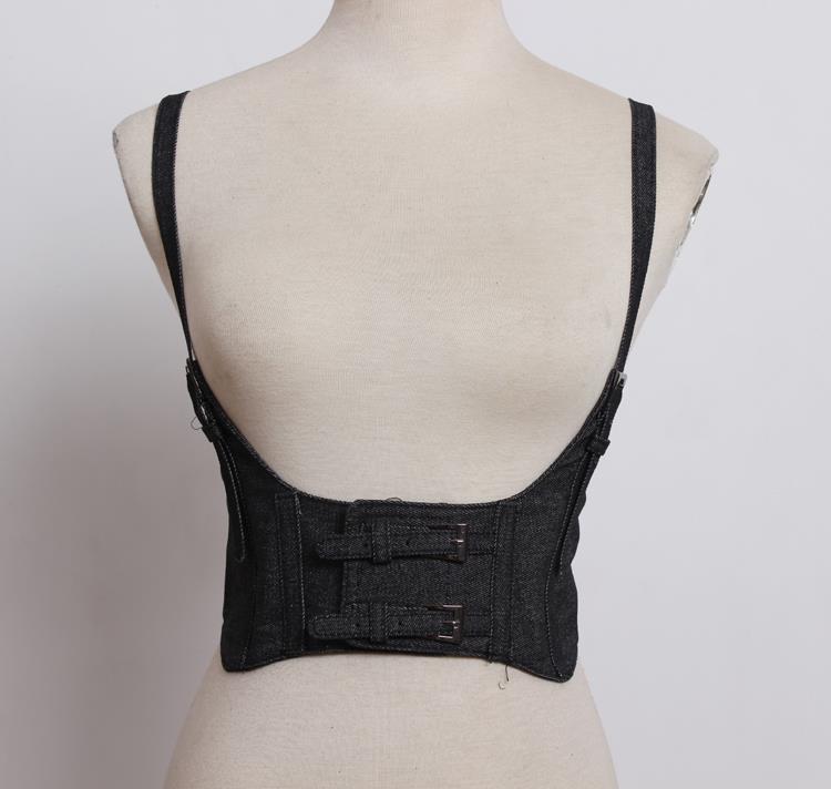 All-match decorative vest strap elastic wide belt women's leather vest camisole waist seal lolita