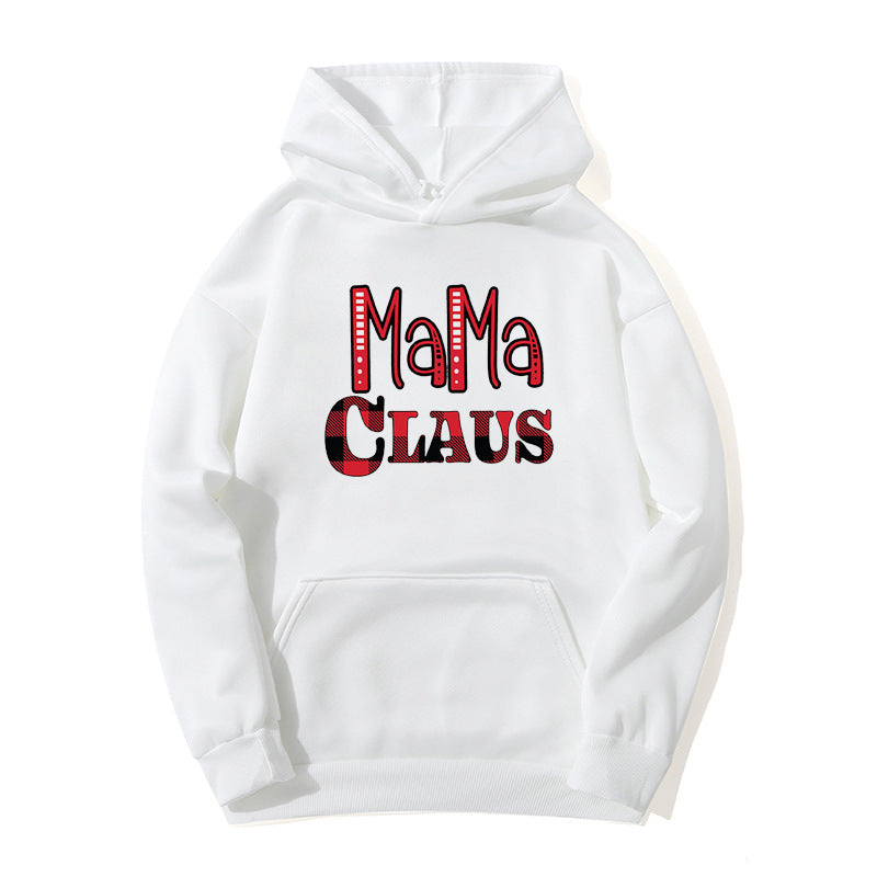 red plaid MAMA RIED printed hooded hoodie autumn and winter European and American women's