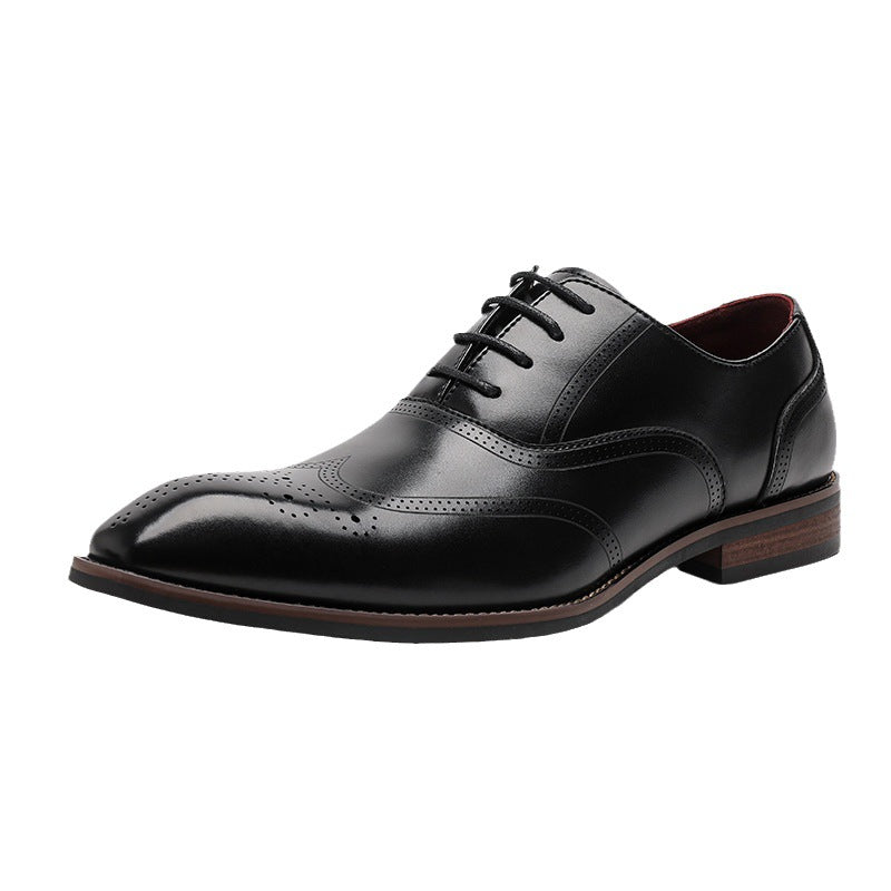 Men's Business Leather Shoes Men's Wholesale Genuine Leather Formal Casual Men's Shoes Brogue Cowhide Shoes Carved Wedding Groom
