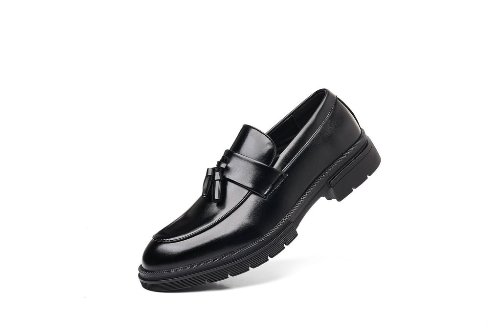New Brogue Business Casual Leather Shoes Men's Plaid Breathable Tassel Slip-On Loafers Men's Series