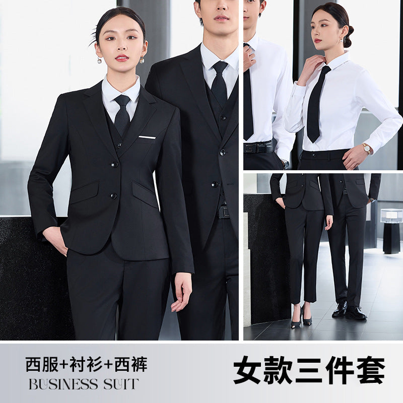 High-End Suit Suits for Men and Women, Professional Formal Wear, 4S Store Real Estate Property Workwear, Blue Suit Suits, Work Clothes