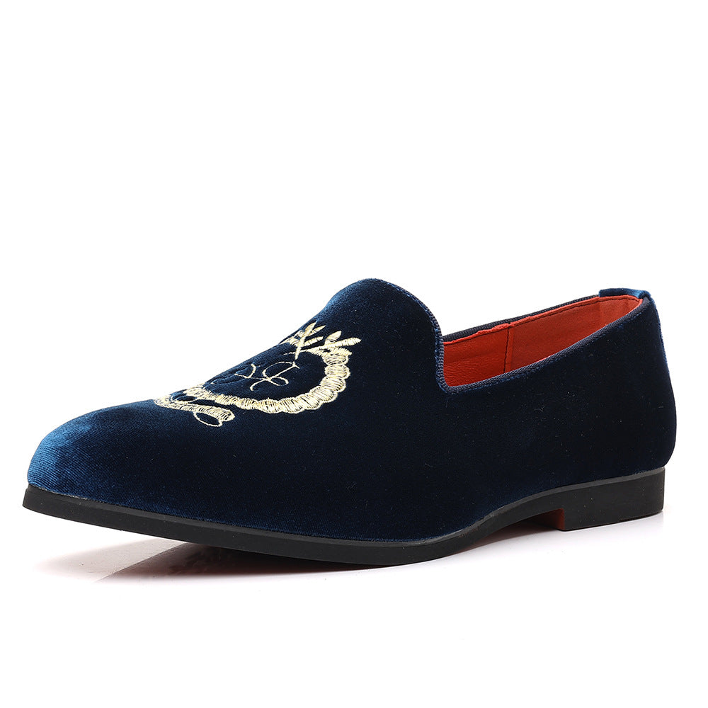 New Style Slip-on Lazy Bean Shoes Fashion Trendy plus size Loafers Men's British Point-toe Casual Leather Shoes