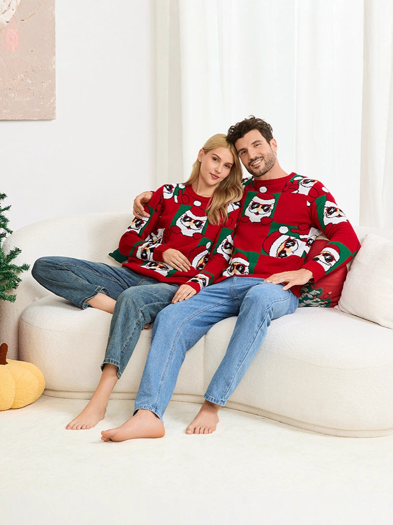 2025 New European and American Parent-Child Clothing Sets Cross-Border Christmas Sweaters Knitted Sweaters Parent-Child Family Clothing Sweaters in Stock