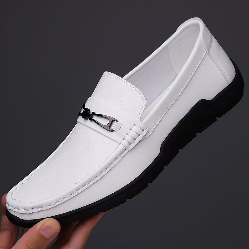 Men's Shoes 2025 New Summer Style Cowhide Loafers Men's Genuine Leather Versatile Casual Slip-On Shoes