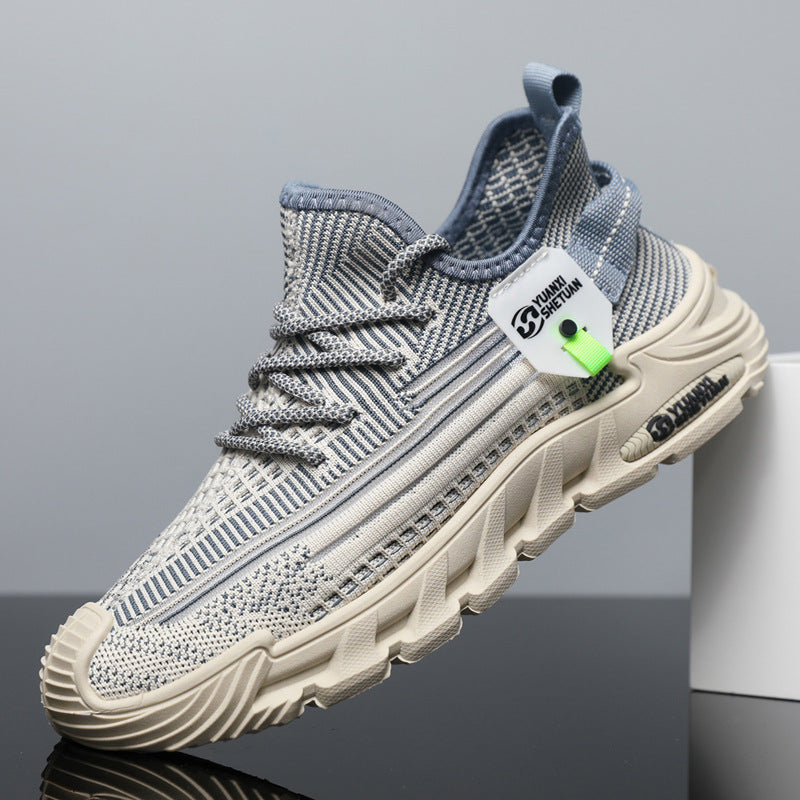 Men's Trendy Summer Fly-Knit Sneakers, Breathable Mesh Soft-Soled Casual Sports Shoes, Men's Trendy Shoes, Versatile Casual Shoes