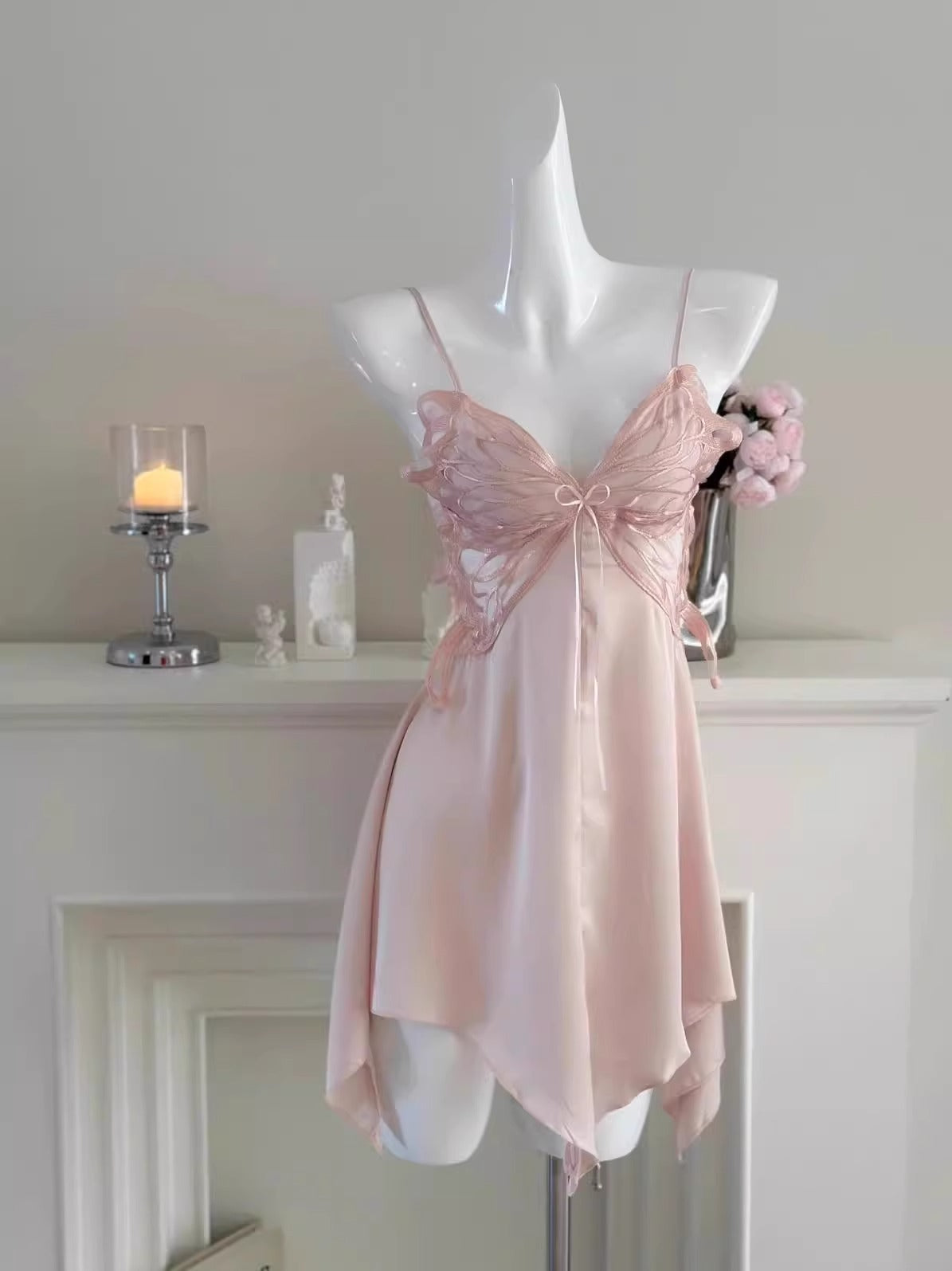 Sexy Women's Summer Camisole Sleepwear, New Ice Silk Two-Piece Set with Chest Pads, Backless, High-End Nightgown