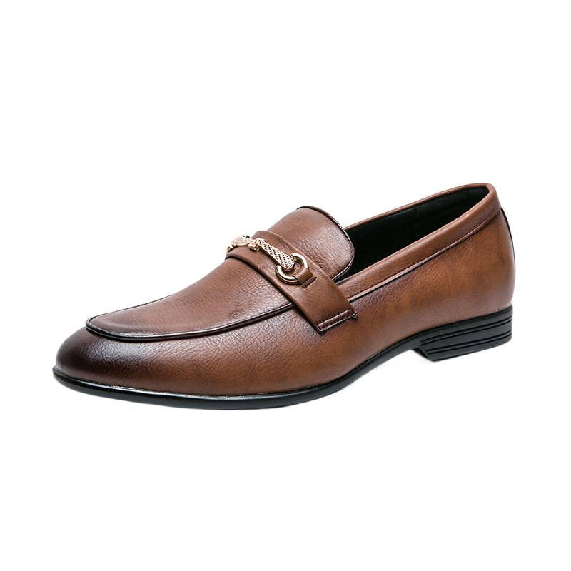 Cross-border plus size loafers loafers low-top business British one-step legged beanie stylist men's shoes wholesale
