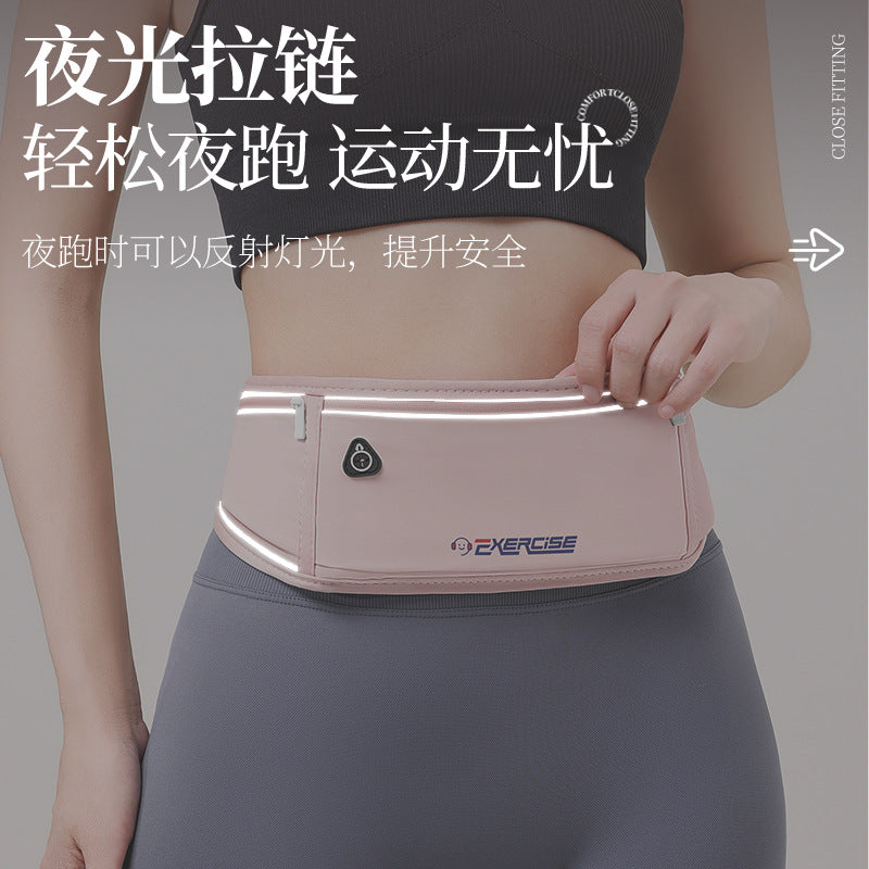 Running Waist Bag Men's and Women's Sports Mobile Phone Bag Personal Fitness Travel Equipment Outdoor Morning Running Invisible Waterproof Belt