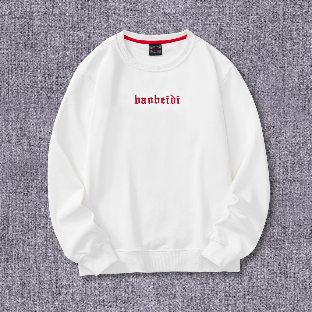 New Style National Trend Embroidered Sweatshirt for Men, Pure Cotton Loose Fit Men's Jacket, Round Neck Youth Couple's Outfit, Youth Fashion Wholesale