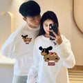 High-End Men's and Women's Long-Sleeved Ins-Style Tops, Special Couple Wear, Autumn and Winter Velvet Round-Neck Sweatshirts, Trendy Brand Class Uniforms