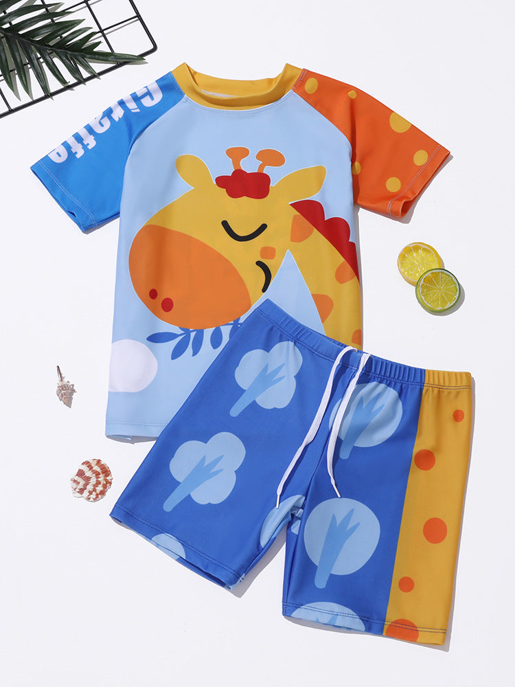 2024 New Children's Swimwear Boys Cute Cartoon Split Quick-drying Swimwear suit Small and Medium-sized Children's Boys' Swimwear