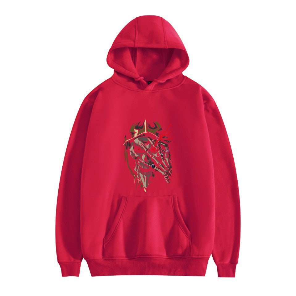 Cross-border overlord peripheral hoodie cartoon cartoon print autumn and winter men's and women's hooded sweater