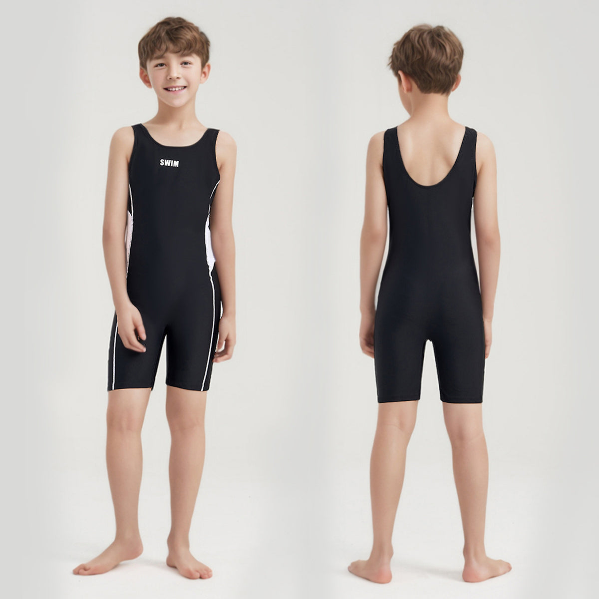 New Professional Training Boys Middle and Big Children Sports Vest conjoined flat corner student swimming professional swimming pool customization