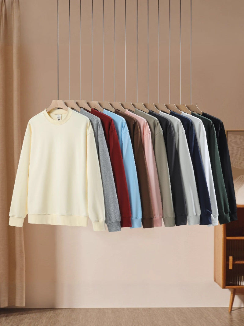 Sweatshirt 380g Terry Spring and Autumn American Style Thin Drop Shoulder Loose Fit Solid Color Hoodie for Men Trendy Versatile