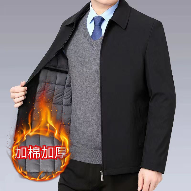 Manufacturer Wholesale Middle-Aged and Elderly Dad Jackets Men's Spring and Autumn Middle-Aged High-End Executive Jackets Button Casual Tops