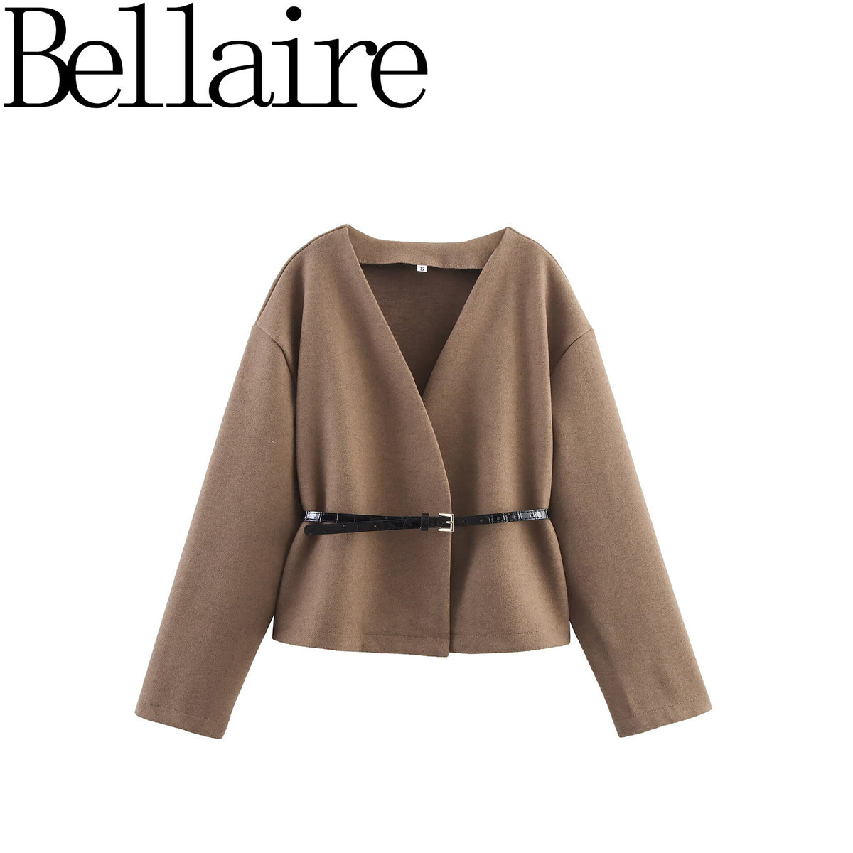 Za Export Wholesale European and American Style French Women's Clothing Belt Soft V Neck Long-Sleeved Jacket 1255837