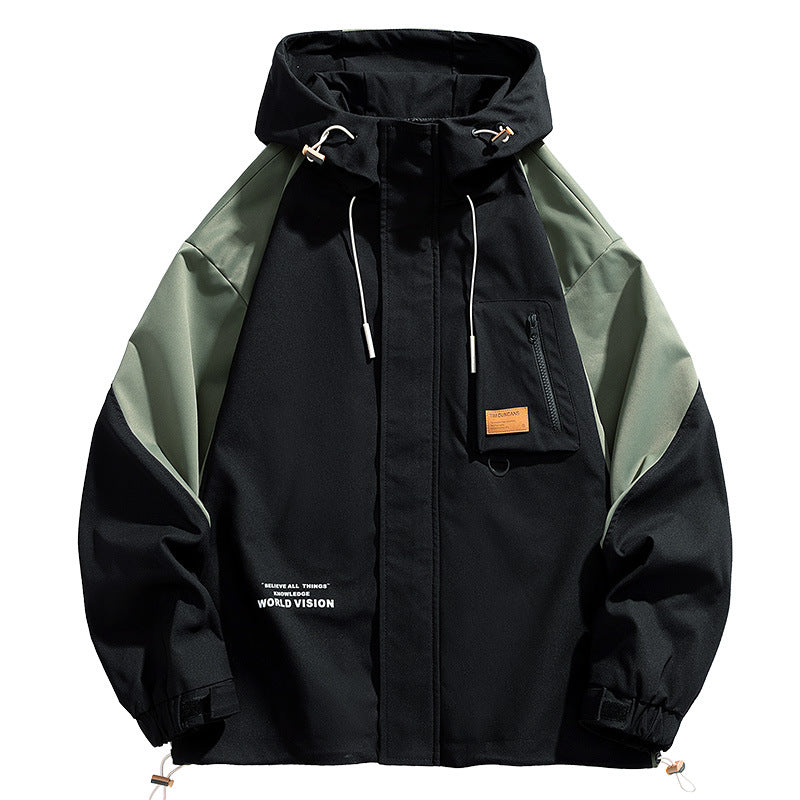 Jacket Coat Men's Spring and Autumn Fashion All-match Loose Men's Fat Work plus size Jacket Coat High-end Sense